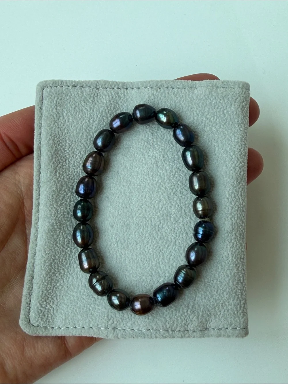 Black Pearl Beaded Stretch Bracelet - Women Jewelry